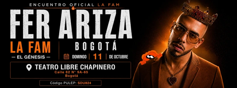 LA FAM · EL GÉNESIS — Bogotá — Teatro Libre Chapinero — 11 de octubre 2026, 6:00 PM